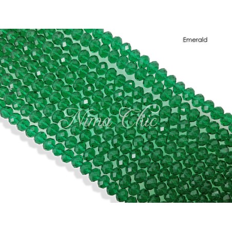 1 FILO di Cipollotti 3mm in cristallo sfaccettato Emerald