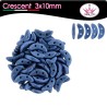 5gr CRESCENT BEADS perline conteria Metallic suede blue