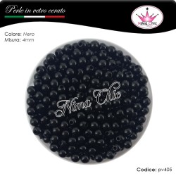 200 pz perle in vetro cerato pvc Nero 4mm